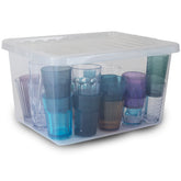 Aufbewahrungsbox mit Deckel 31 Liter - 47x36x26cm - transparent - stapelbar
